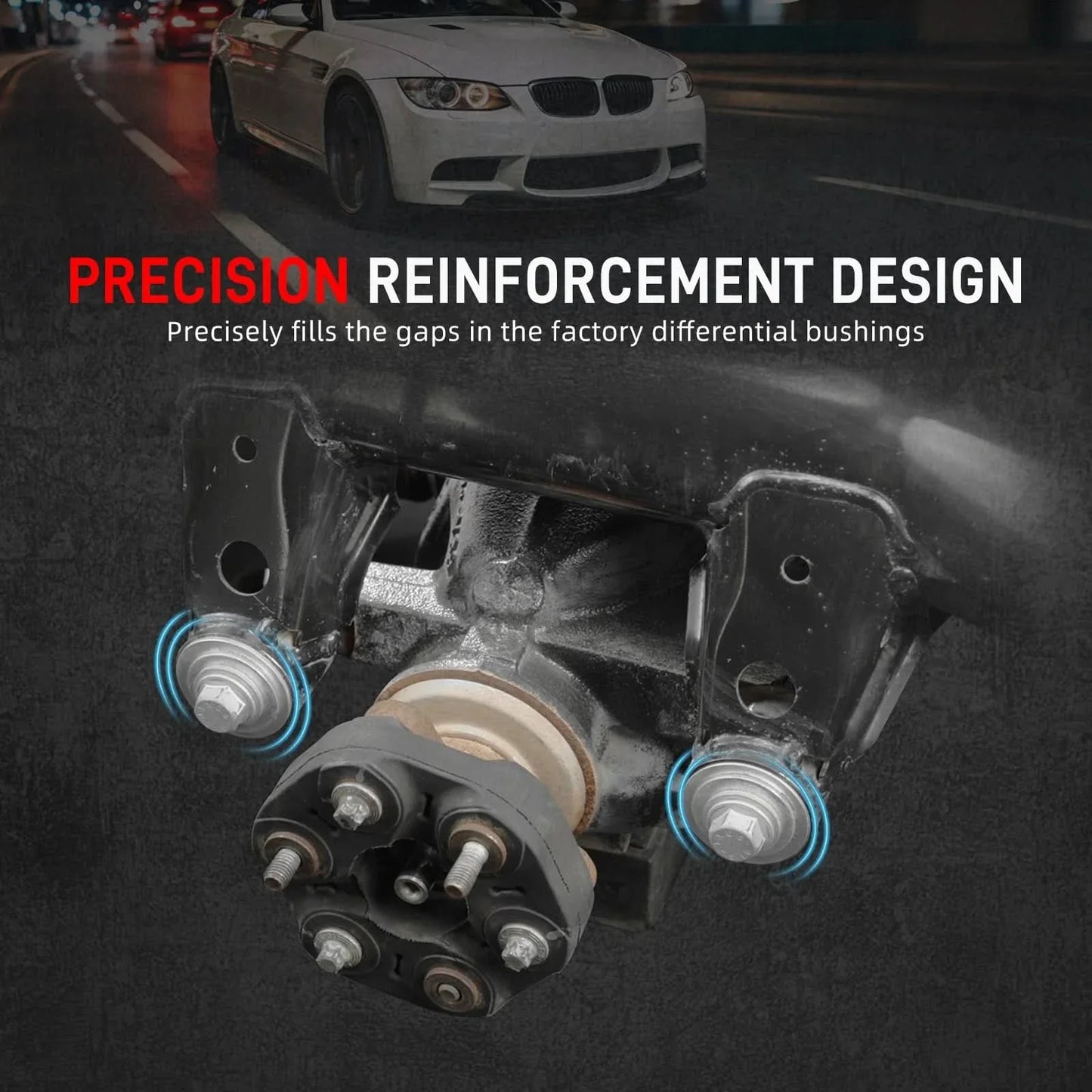 BMW 1 Series E81 E82 E87 E88 / 3 Series E90 E91 E92 E93 Billet Aluminum Rear Differential Mount Insert Kit 2005 - 2013