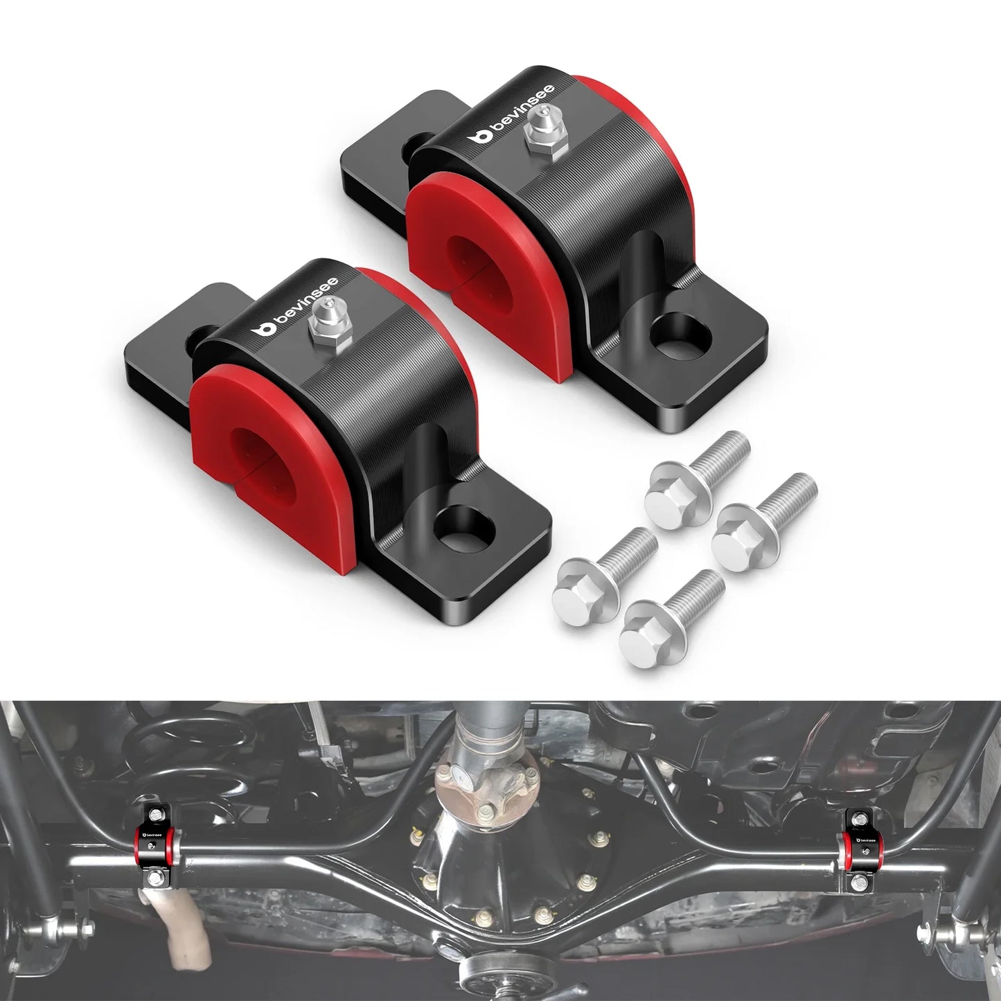 Toyota 4Runner / FJ Cruiser Billet Aluminum 70A Polyurethane Rear Stabilizer Bar Bushing Kit 48823-60050 2010 - 2024