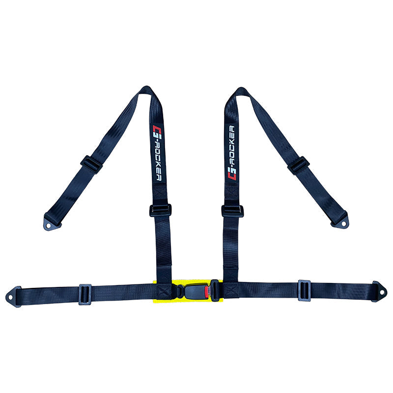 Universal Black 4 Point Buckle Racing Seat Belt Harness Nylon