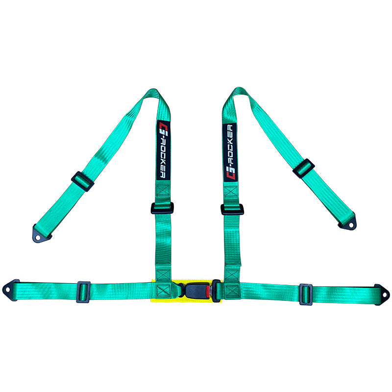 Universal Green 4 Point Buckle Racing Seat Belt Harness Nylon