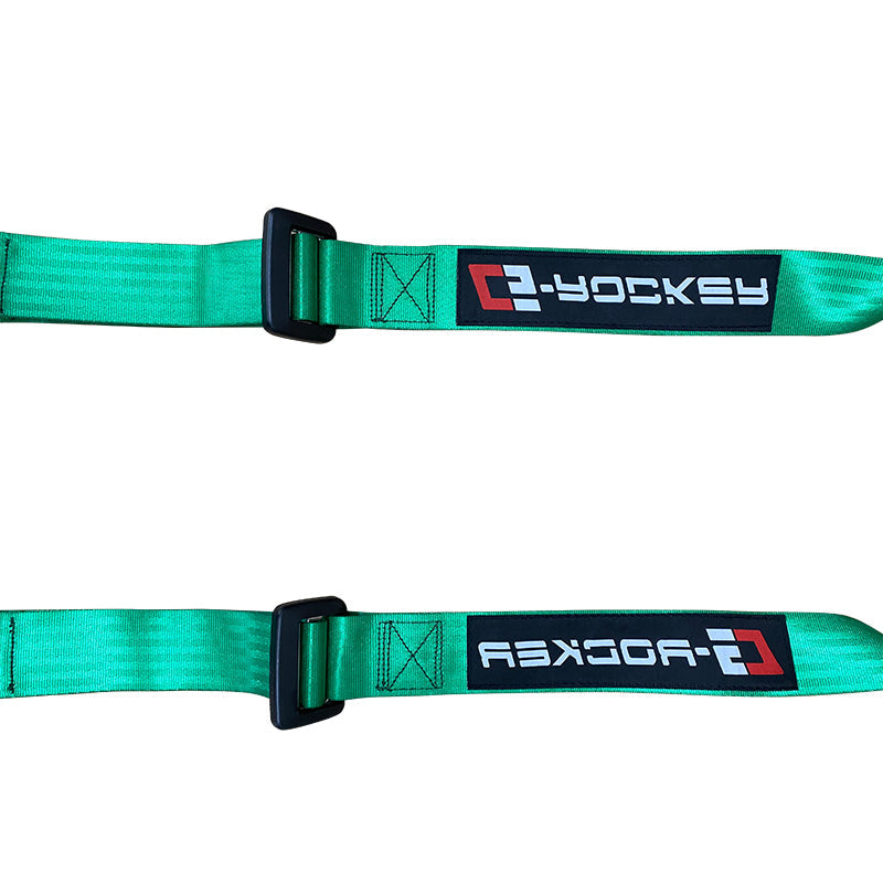 Universal Green 4 Point Buckle Racing Seat Belt Harness Nylon
