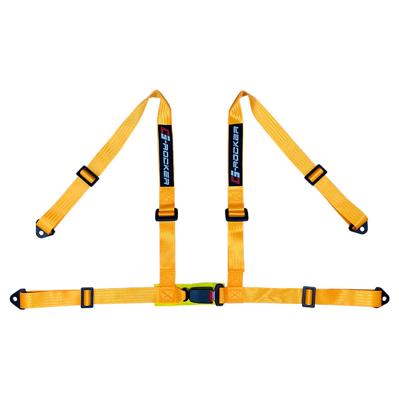 Universal Orange 2" 4 Point Buckle Racing Seat Belt Harness Nylon