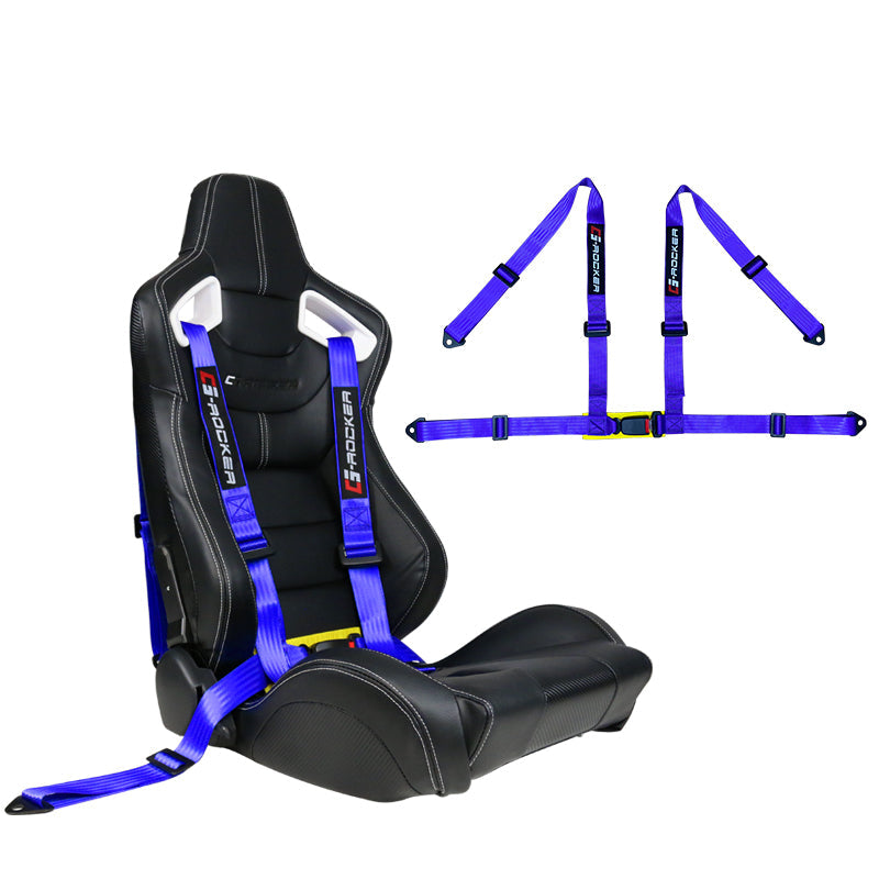 Universal Purple 2" 4 Point Buckle Racing Seat Belt Harness Nylon