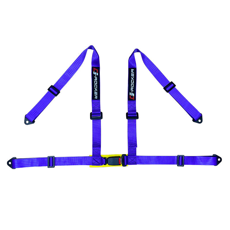 Universal Purple 2" 4 Point Buckle Racing Seat Belt Harness Nylon
