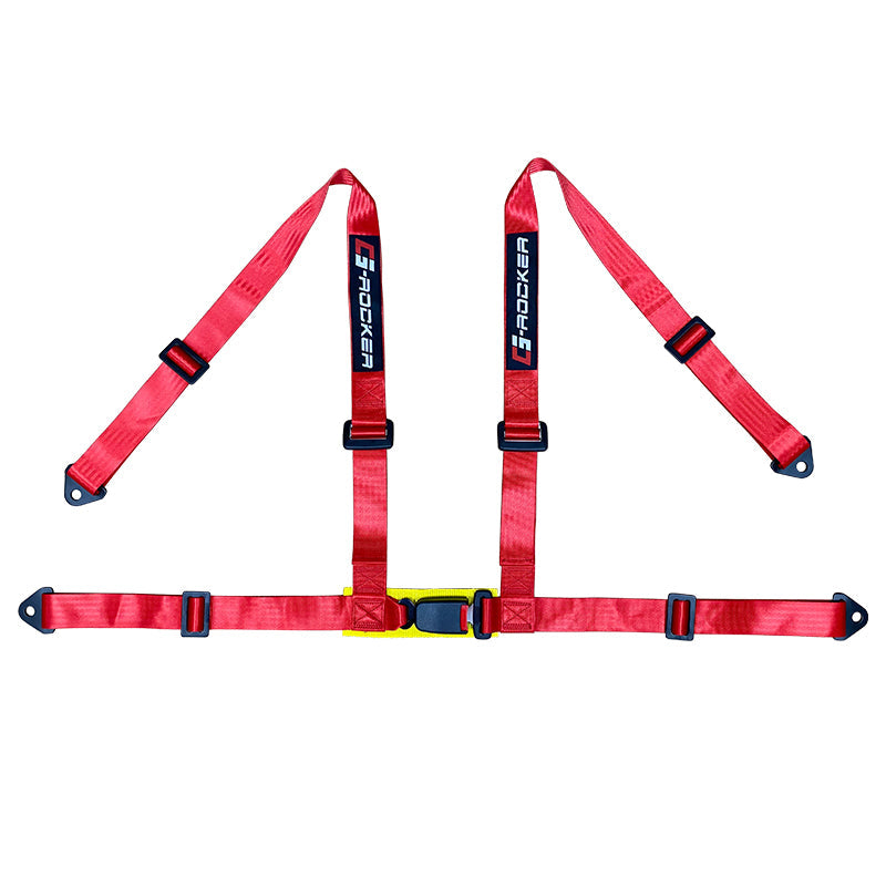 Universal Red 4 Point Buckle Racing Seat Belt Harness Nylon