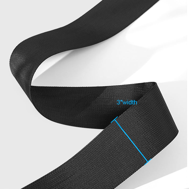 Universal 2" Wide 4 Point Buckle Racing Seat Belt Harness Nylon Black