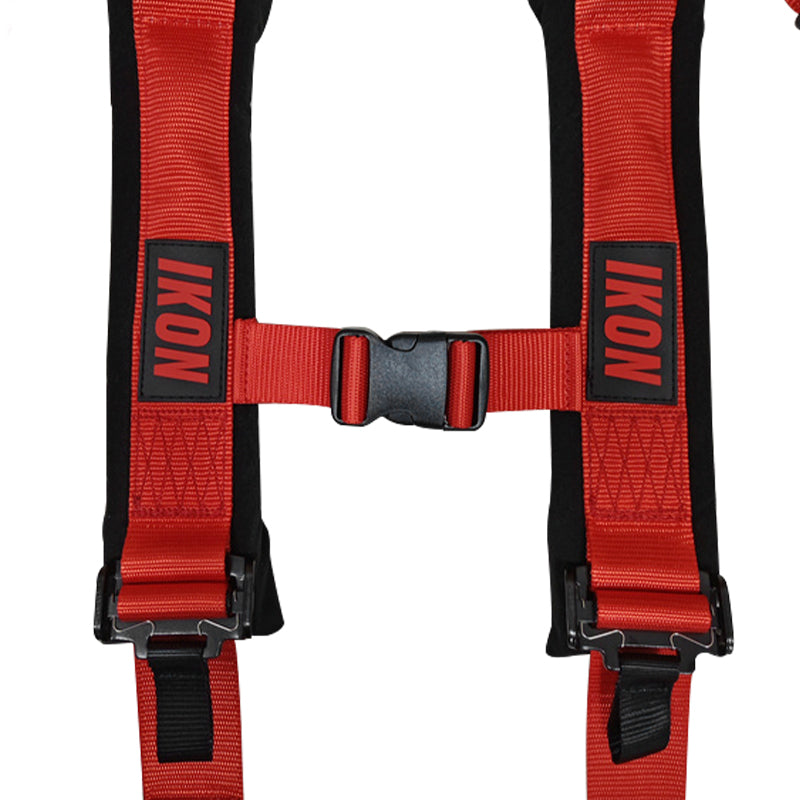 Universal 2" Wide 4 Point Buckle Racing Seat Belt Harness Nylon Red