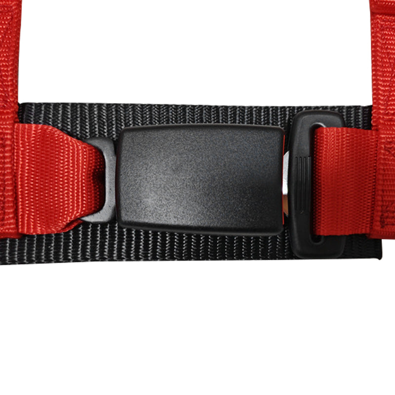 Universal 2" Wide 4 Point Buckle Racing Seat Belt Harness Nylon Red