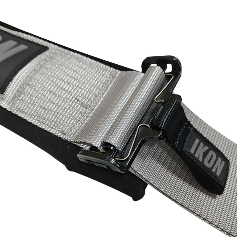 Universal 3" Wide 4 Point Buckle Racing Seat Belt Harness Nylon Grey