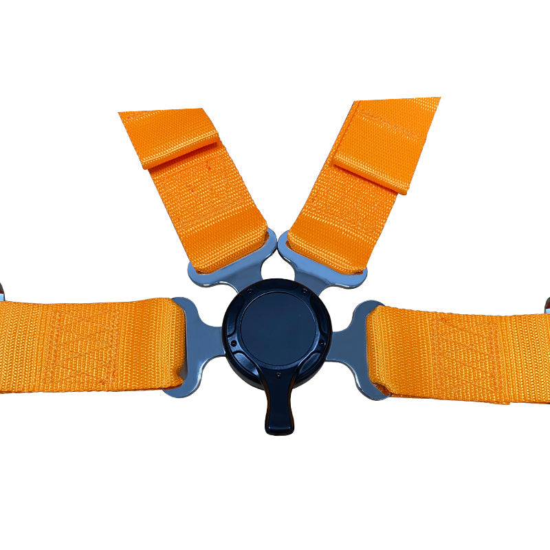 Universal 4 Point Cam-Lock Orange Racing Harness Seat Belt Nylon