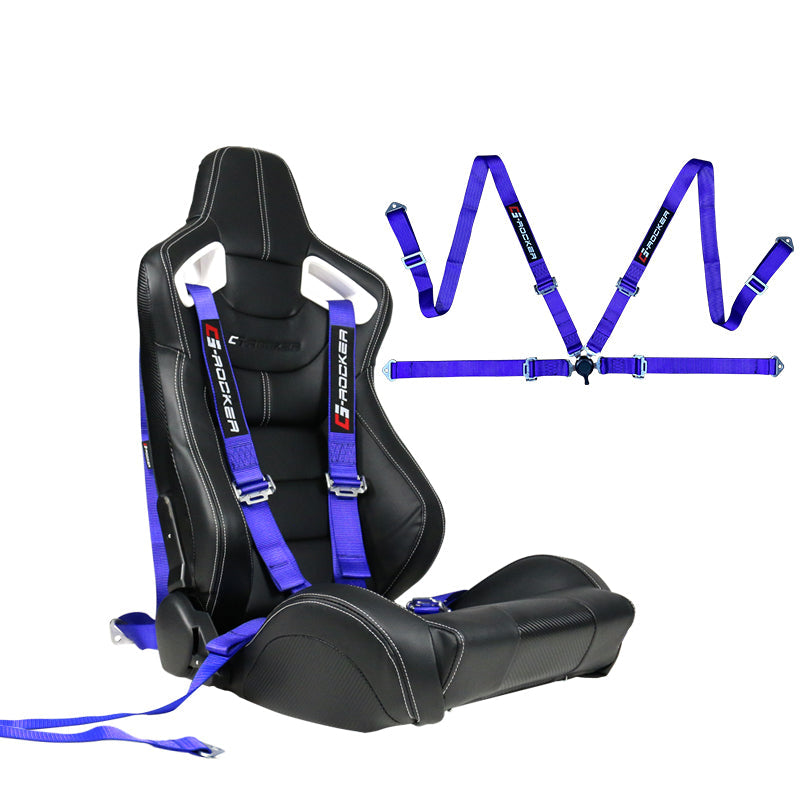 Universal 4 Point Cam-Lock Purple Racing Harness Seat Belt Nylon