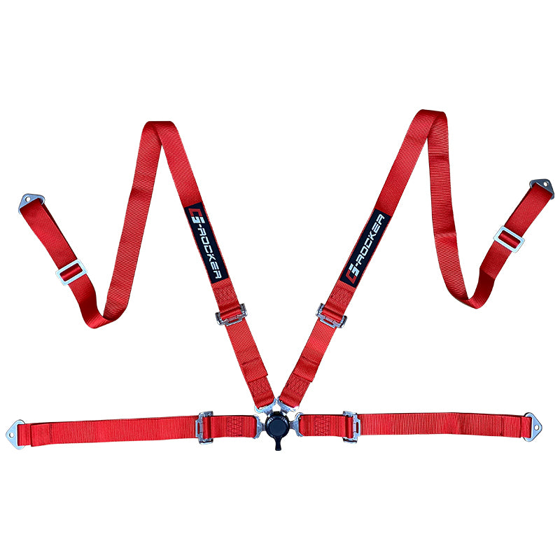 Universal 4 Point Cam-Lock Red Racing Harness Seat Belt Nylon