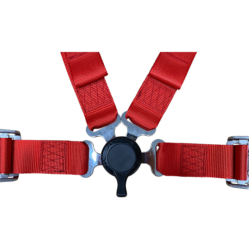 Universal 4 Point Cam-Lock Red Racing Harness Seat Belt Nylon