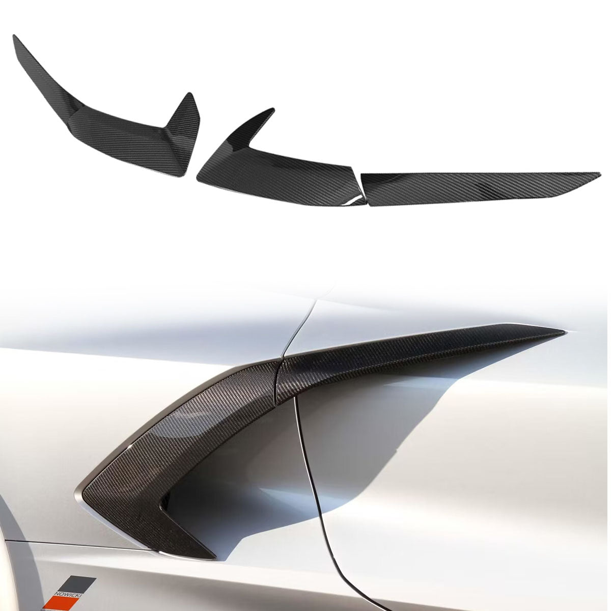 2020-2025 Chevy Corvette Gloss Black Fender Door Vent Dry Carbon Fiber