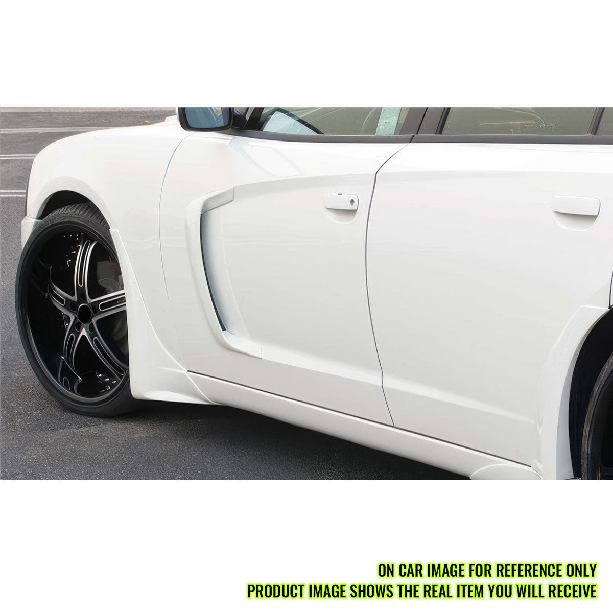 2015-2023 Dodge Charger IKON2 Style Side Fin Vents Gloss Black ABS