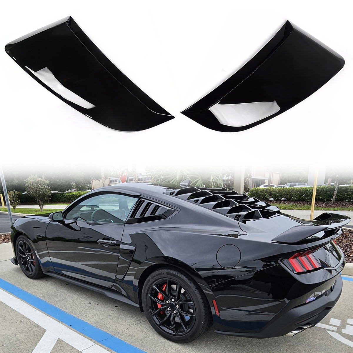 2024-2025 Ford Mustang IKON Style Gloss Black Fender Door Vent ABS