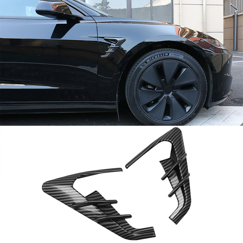 2024 Tesla Model 3 V1 Style Carbon Fiber Print Camera Flank Cover Trim