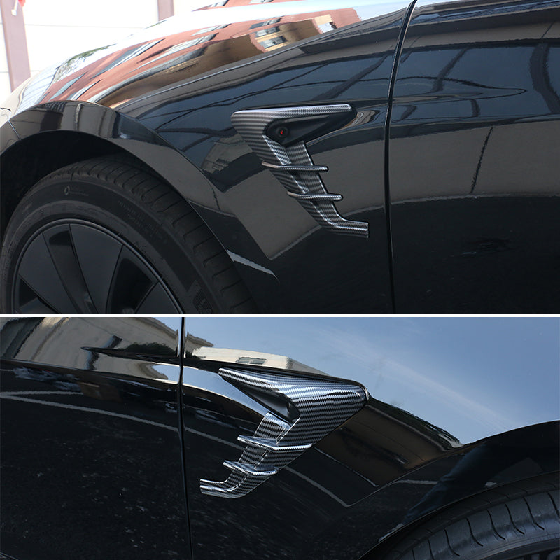 2024 Tesla Model 3 V1 Style Carbon Fiber Print Camera Flank Cover Trim