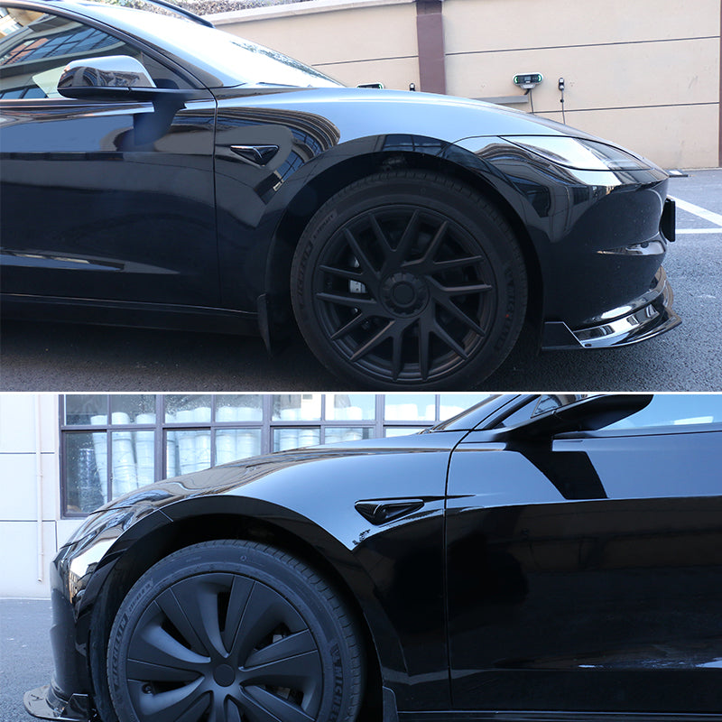 2024 Tesla Model 3 V2 Style Gloss Black Side Camera Flank Cover Trim