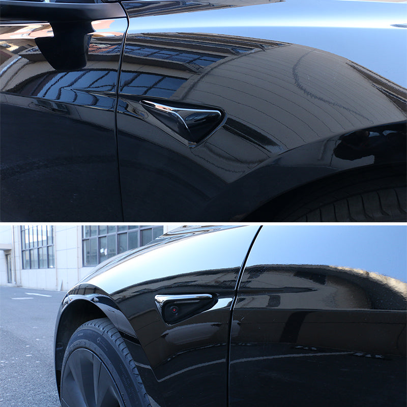 2024 Tesla Model 3 V2 Style Gloss Black Side Camera Flank Cover Trim