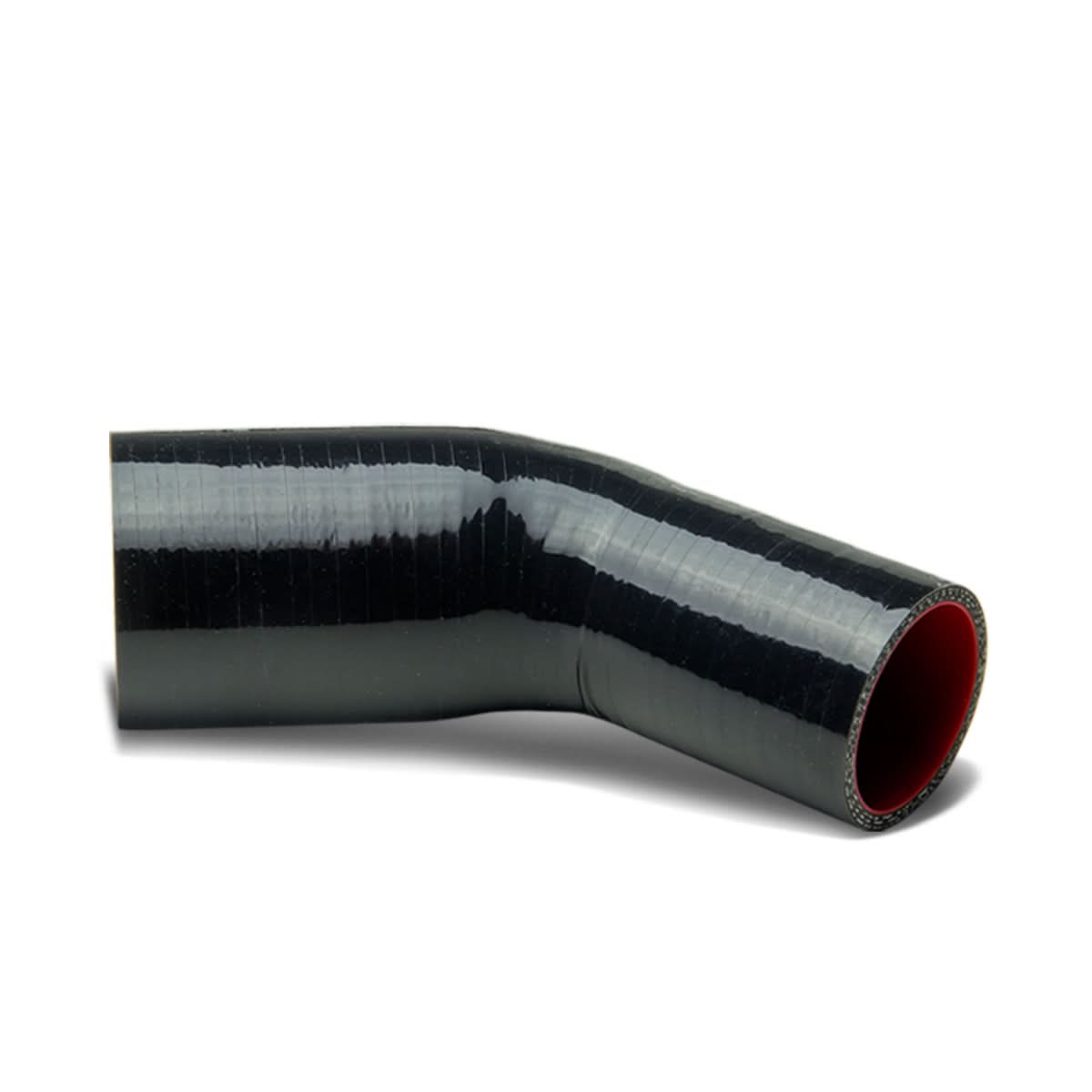 Silicone Hose 3-Ply 2.00" to 2.50" Reducer 45 Degree Black/Red