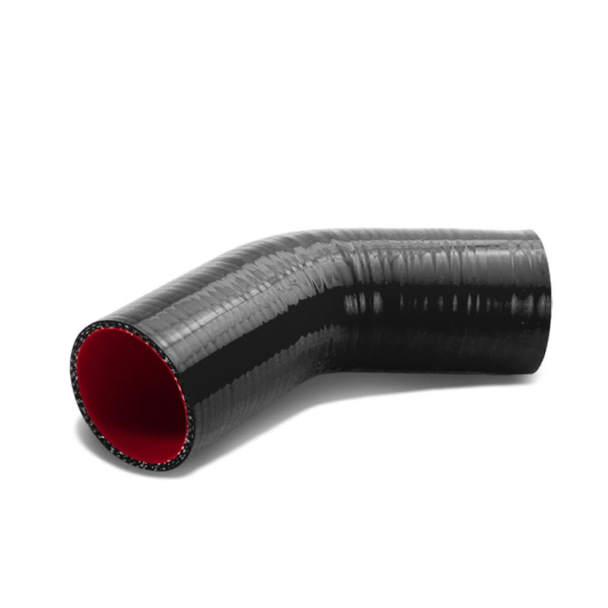 3" 45 Degree Silicone Hose - 3-Ply Black/Red