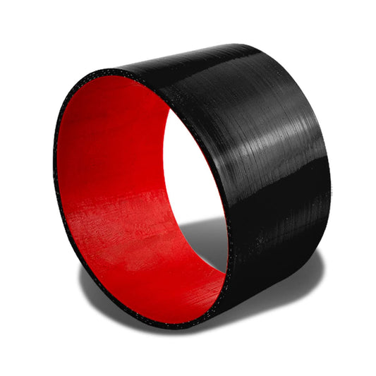 4.00" Straight Silicone Hose - 3-Ply Black/Red