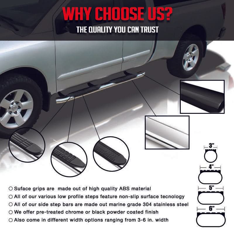 1999-2016 Ford F250 F350 F450 Cab Pickup 3in Steel Side Steps