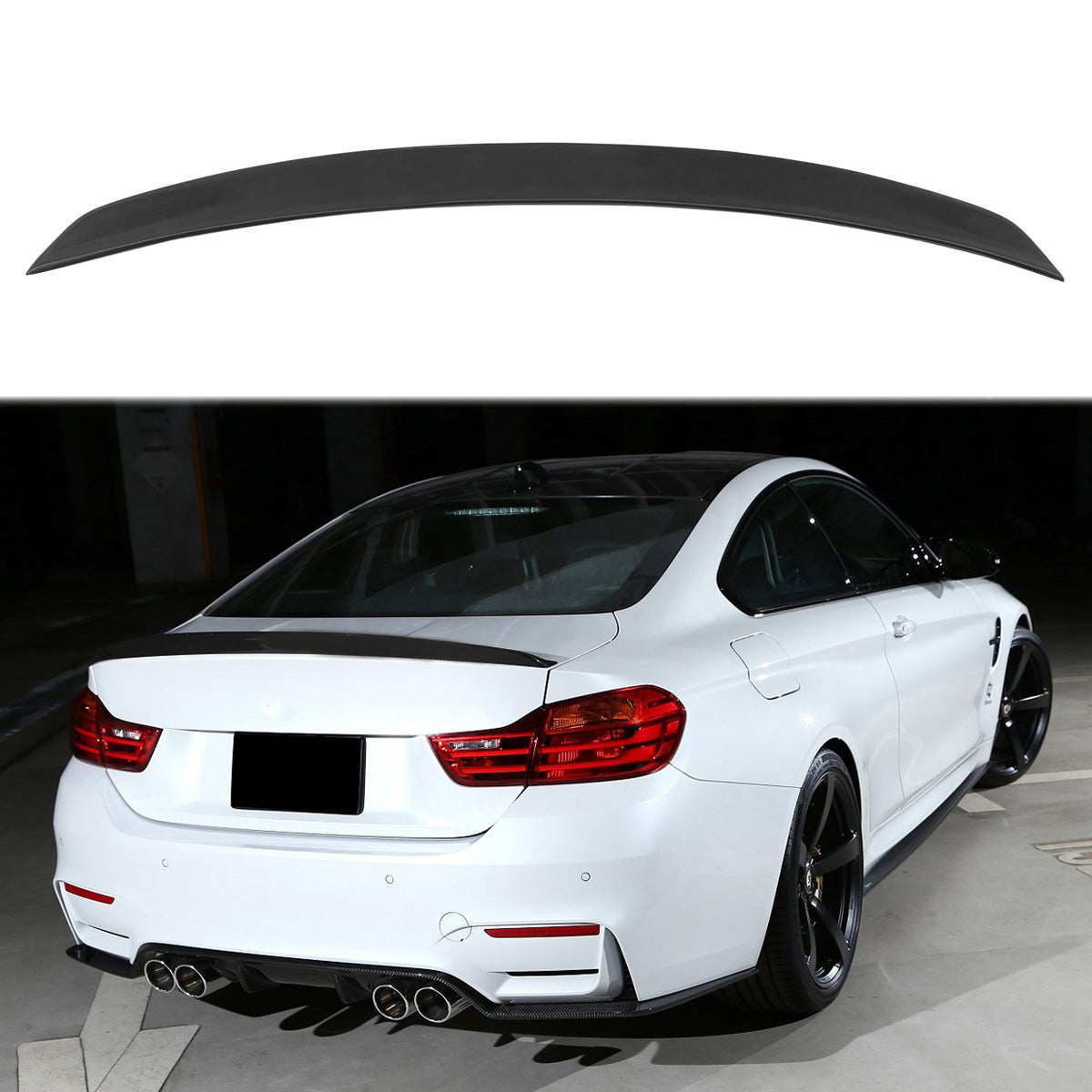 2015-2020 BMW F82 M4 3D Style Rear Trunk Spoiler Wing Lip Black PU