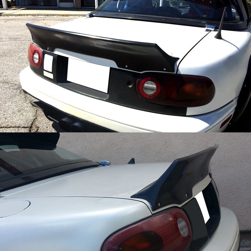 1990-1997 Mazda Miata RB Rocket Style Add-on Black Trunk Spoiler PU