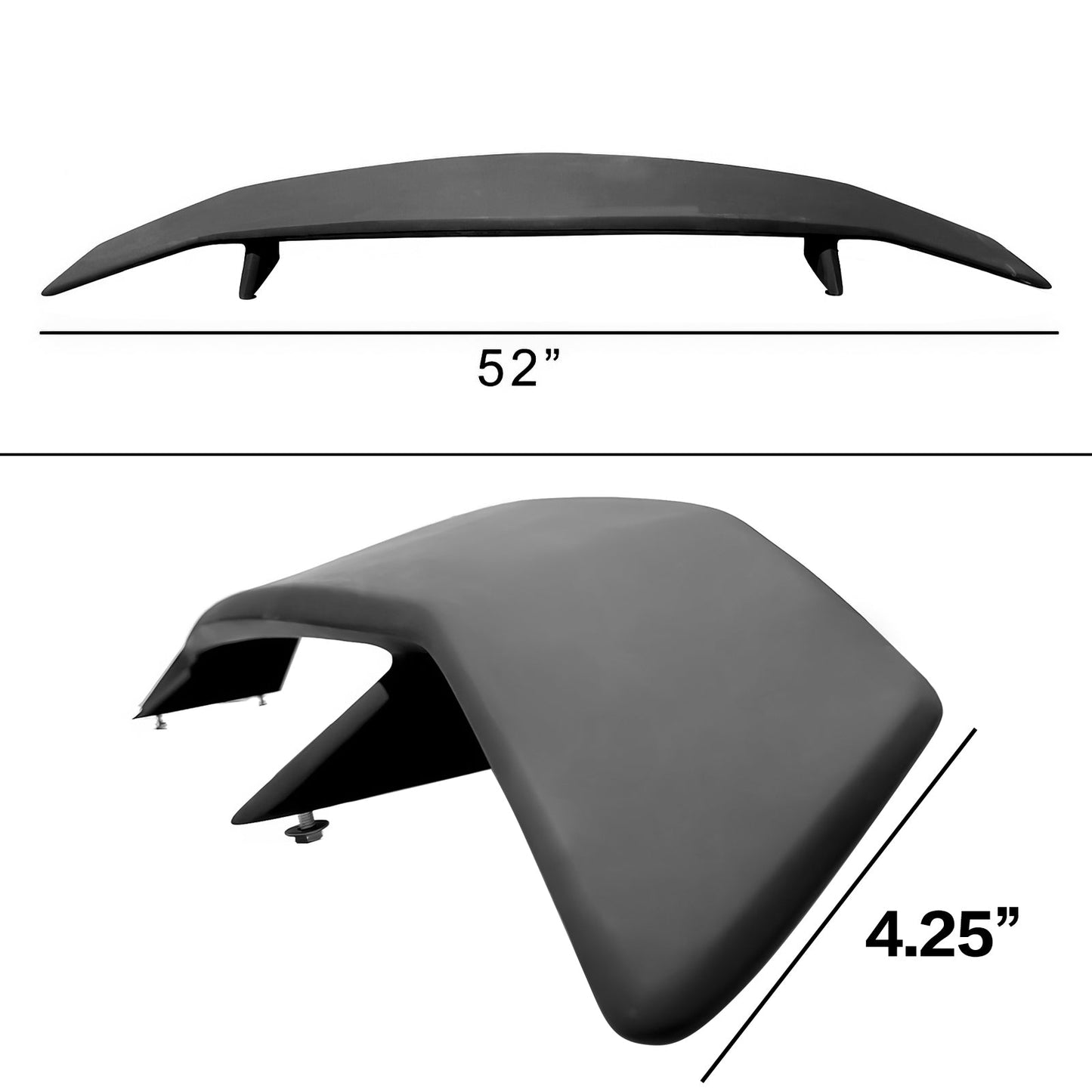 Fits Universal GT Style FRP - Fiberglass Black Rear Trunk Spoiler Wing