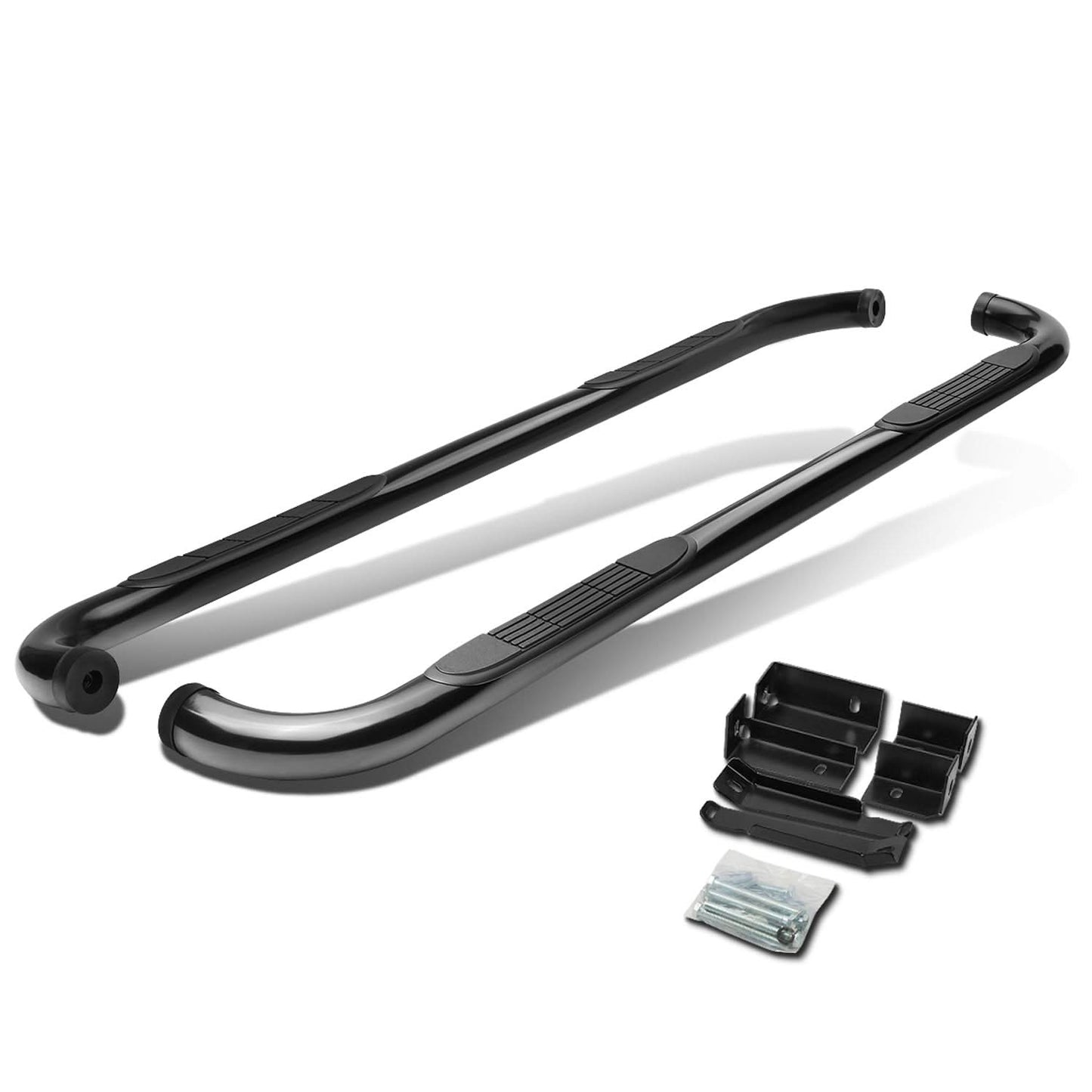 99-16 Chevy Silverado GMC Sierra 3" Round Nerf Bars Extended Cab Black