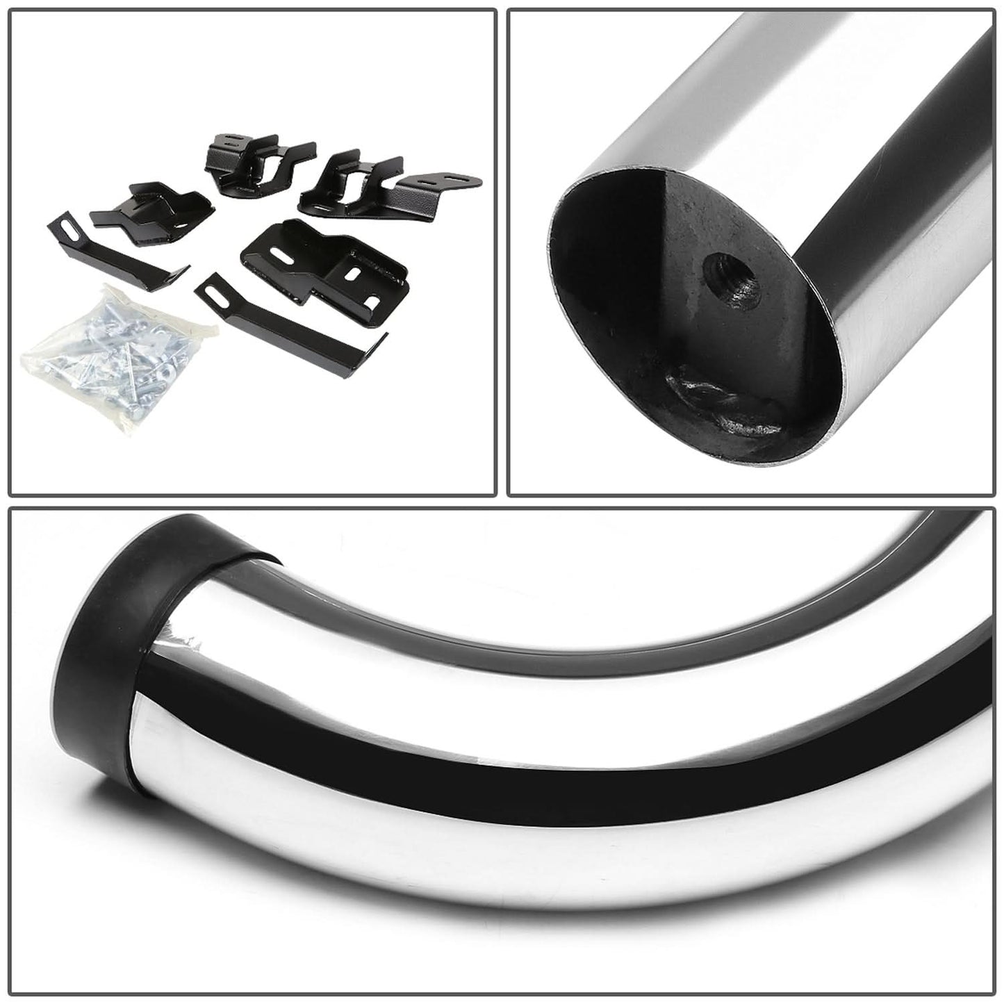 09-15 Dodge RAM 1500 2500 3500 Crew Cab 3" Round Nerf Bars Silver