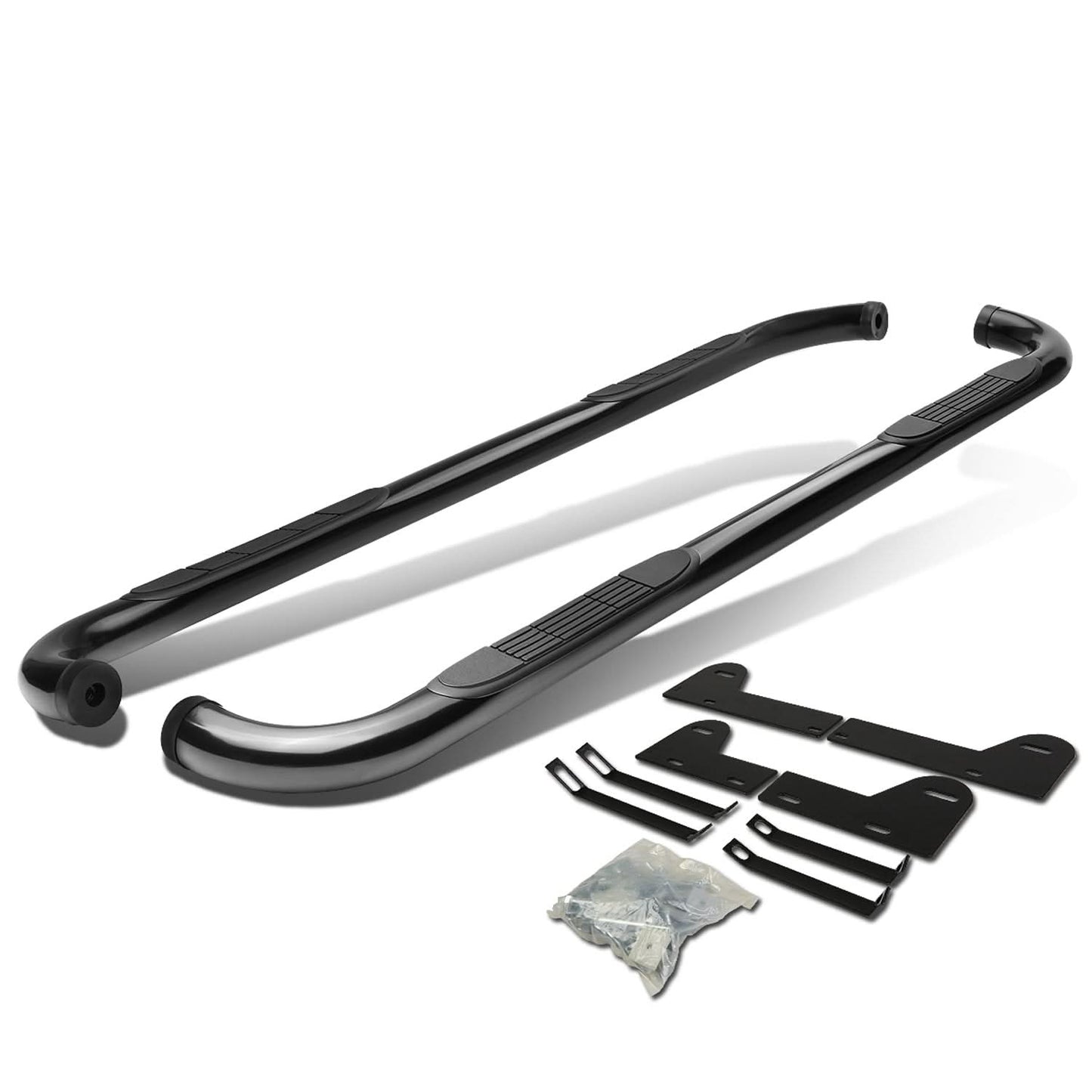 2002-2008 Dodge Ram 1500/2500/3500 Quad Cab 3" Round Nerf Bars Black