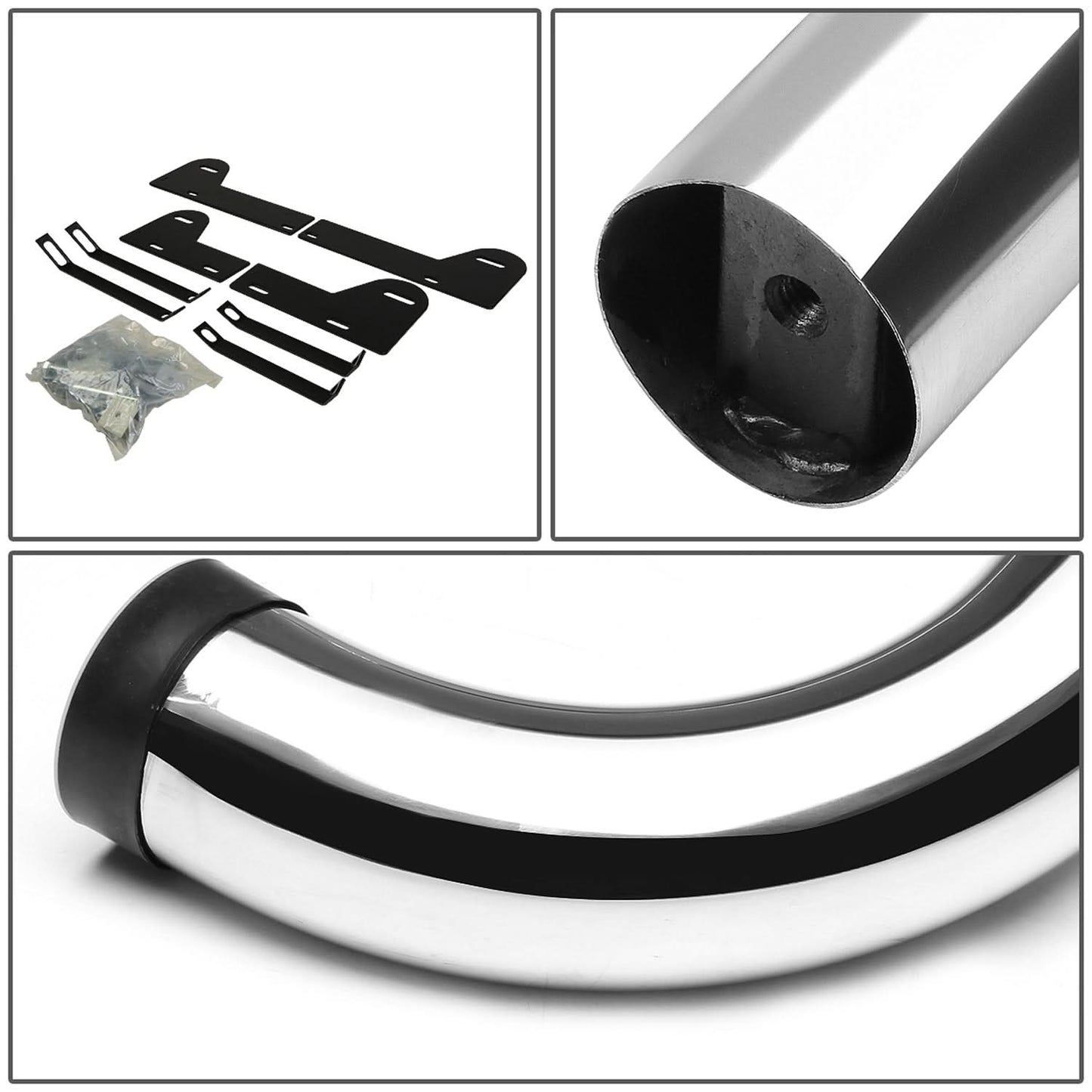 02-08 Dodge Ram 1500/2500/3500 Quad Cab 3" Round Nerf Bars Silver
