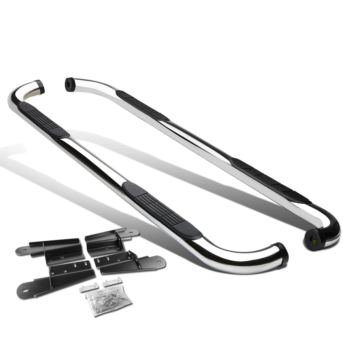 2004-2008 Ford F-150 Extended Cab 3" Round Nerf Bars - Silver