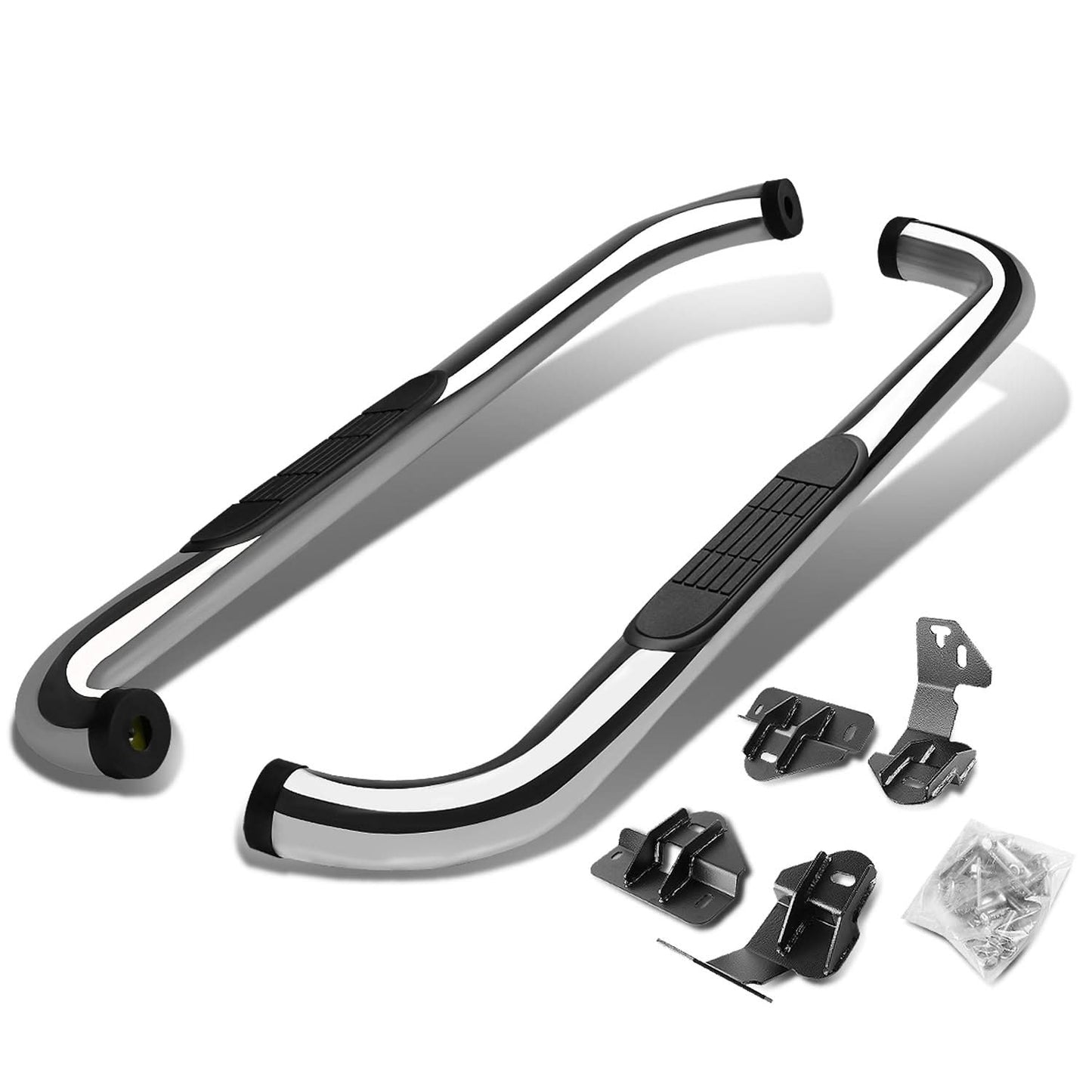 2009-2014 Ford F-150 Regular Cab 3" Round Nerf Bars - Silver
