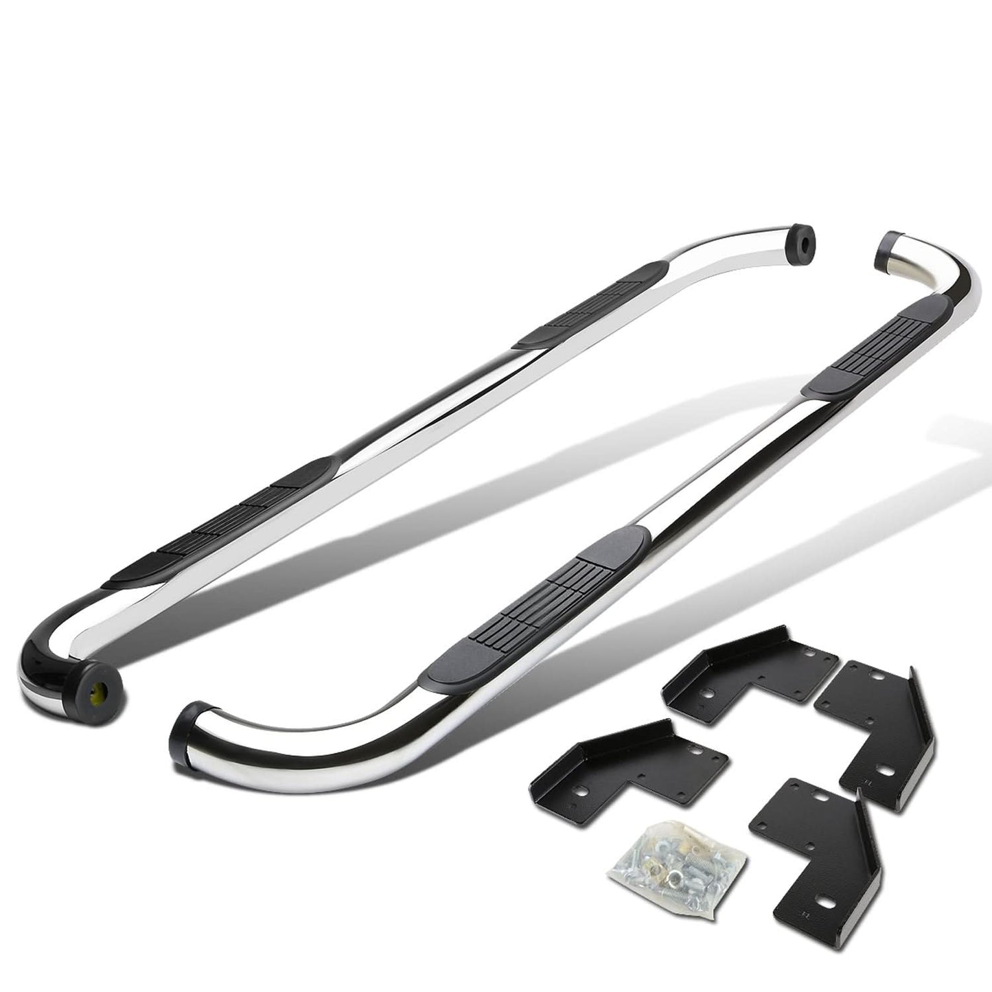 99-16 Ford F-250 F-350 Super Duty Crew Cab 3" Round Nerf Bars Silver