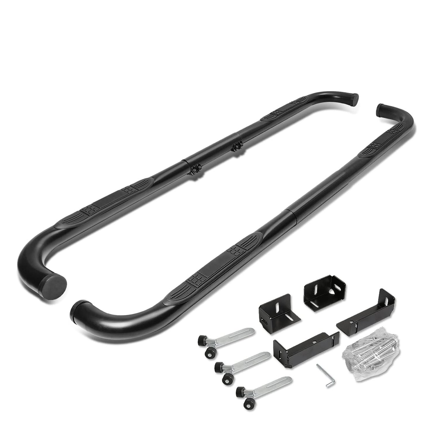 Universal 3" Round Nerf Bar / Step Bar - 90 Degree - Black