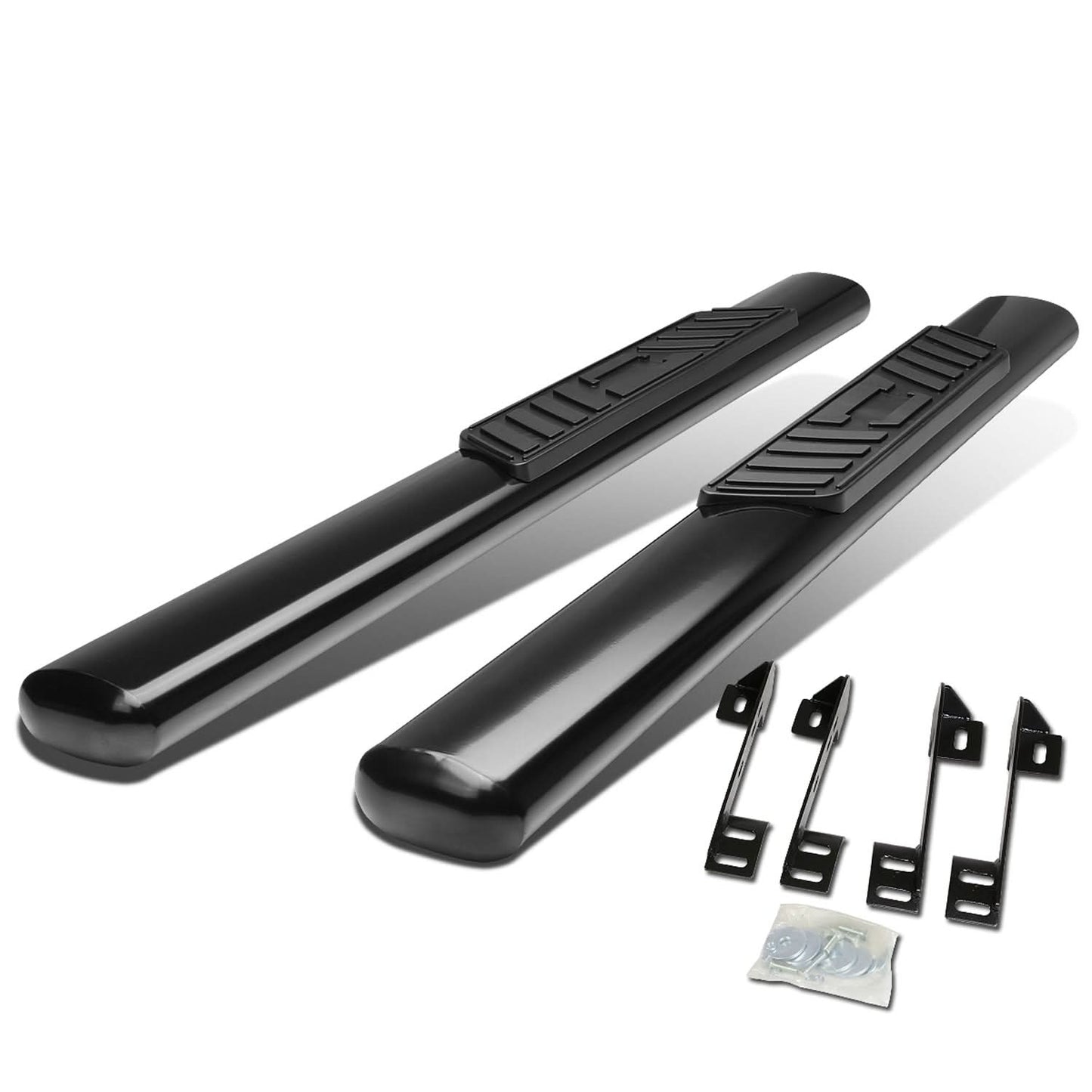 99-16 Chevy Silverado GMC Sierra 5" Oval Nerf Bars Regular Cab Black
