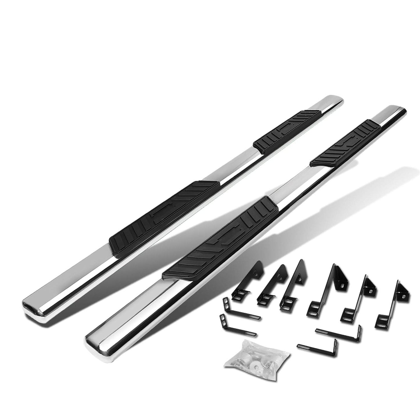 99-14 Chevrolet Silverado GMC Sierra 5" Oval Nerf Bars Silver