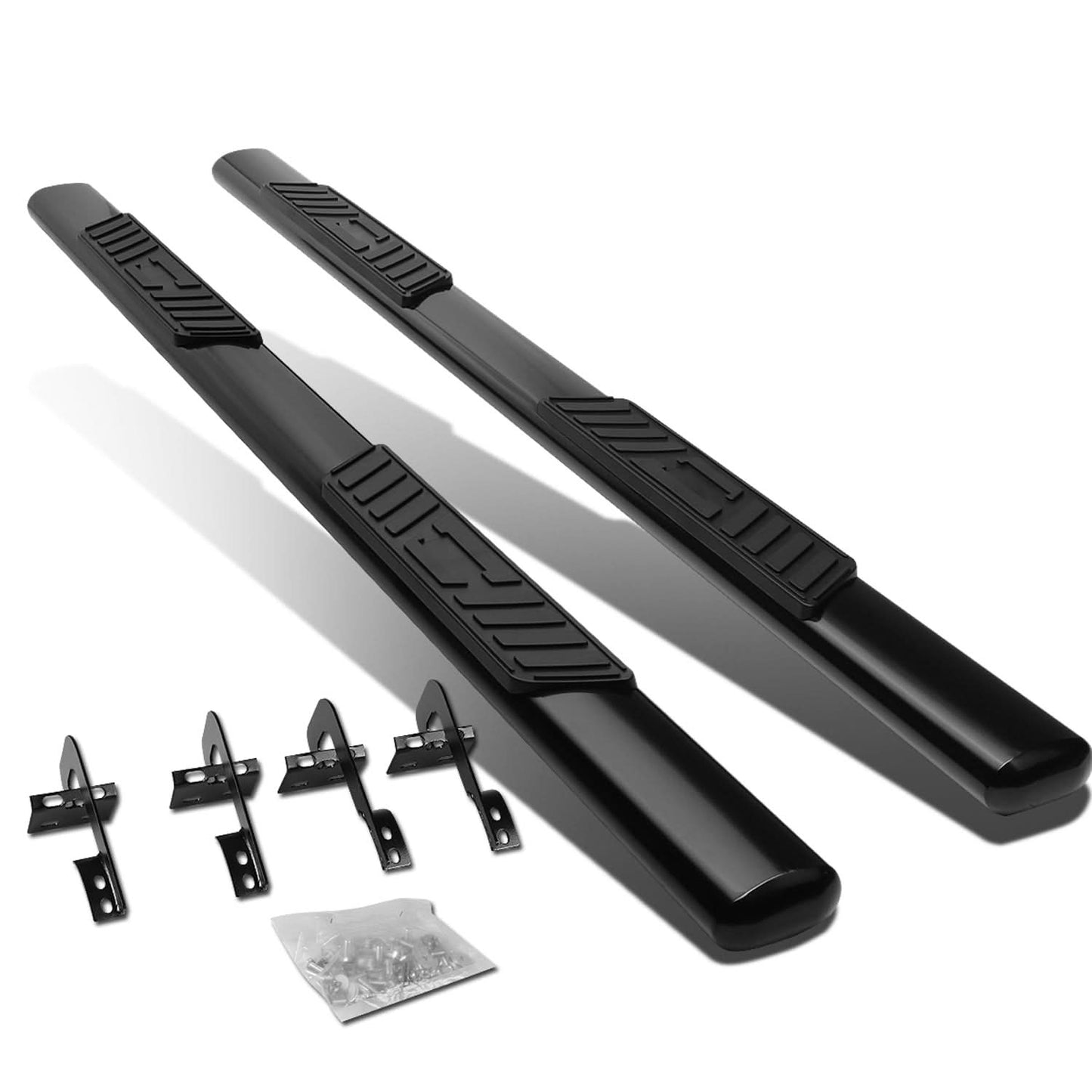2004-2008 Ford F-150 SuperCab 5" Oval Black Nerf Bars