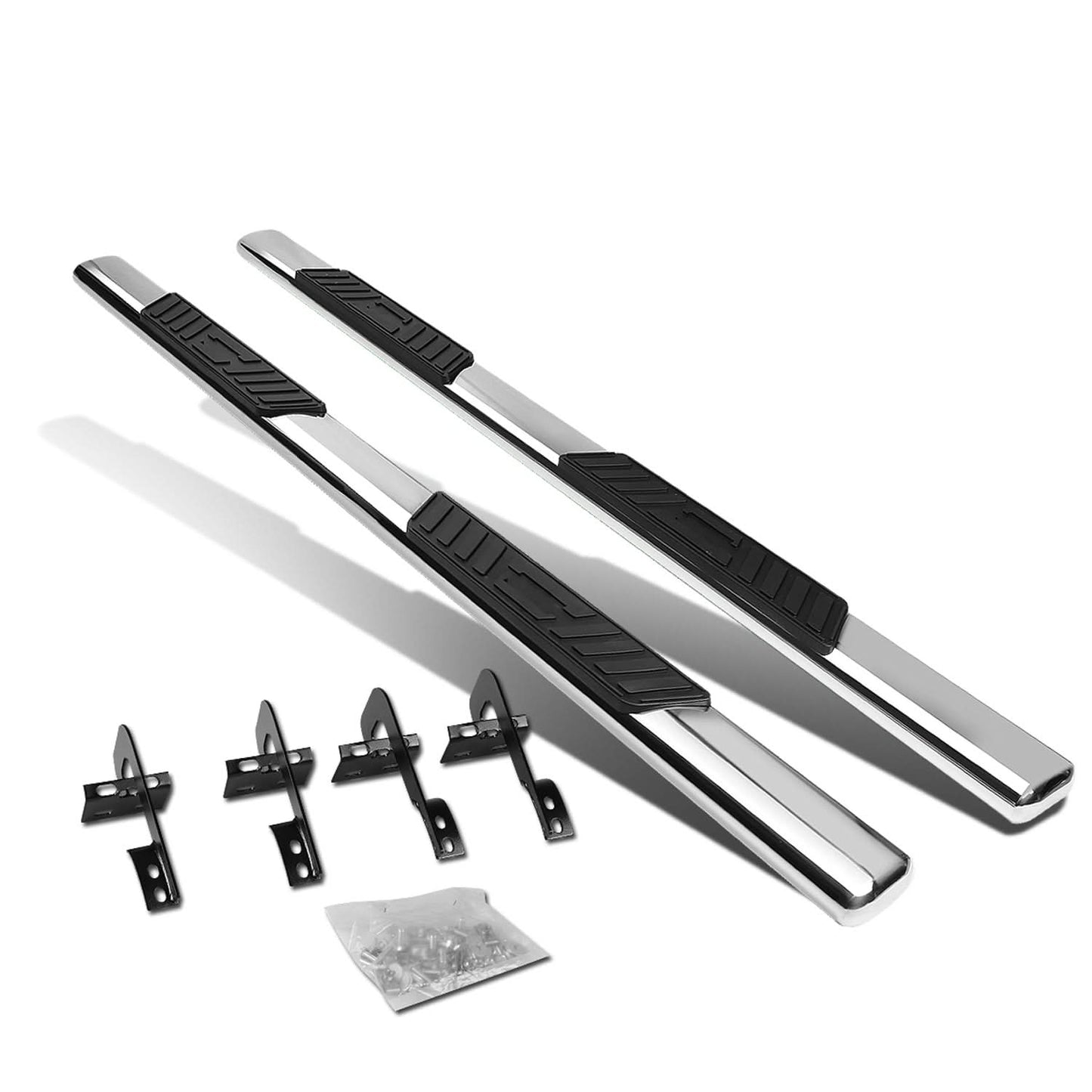 09-14 Ford F-150 Super Cab 5" Oval Straight Nerf Bar Silver