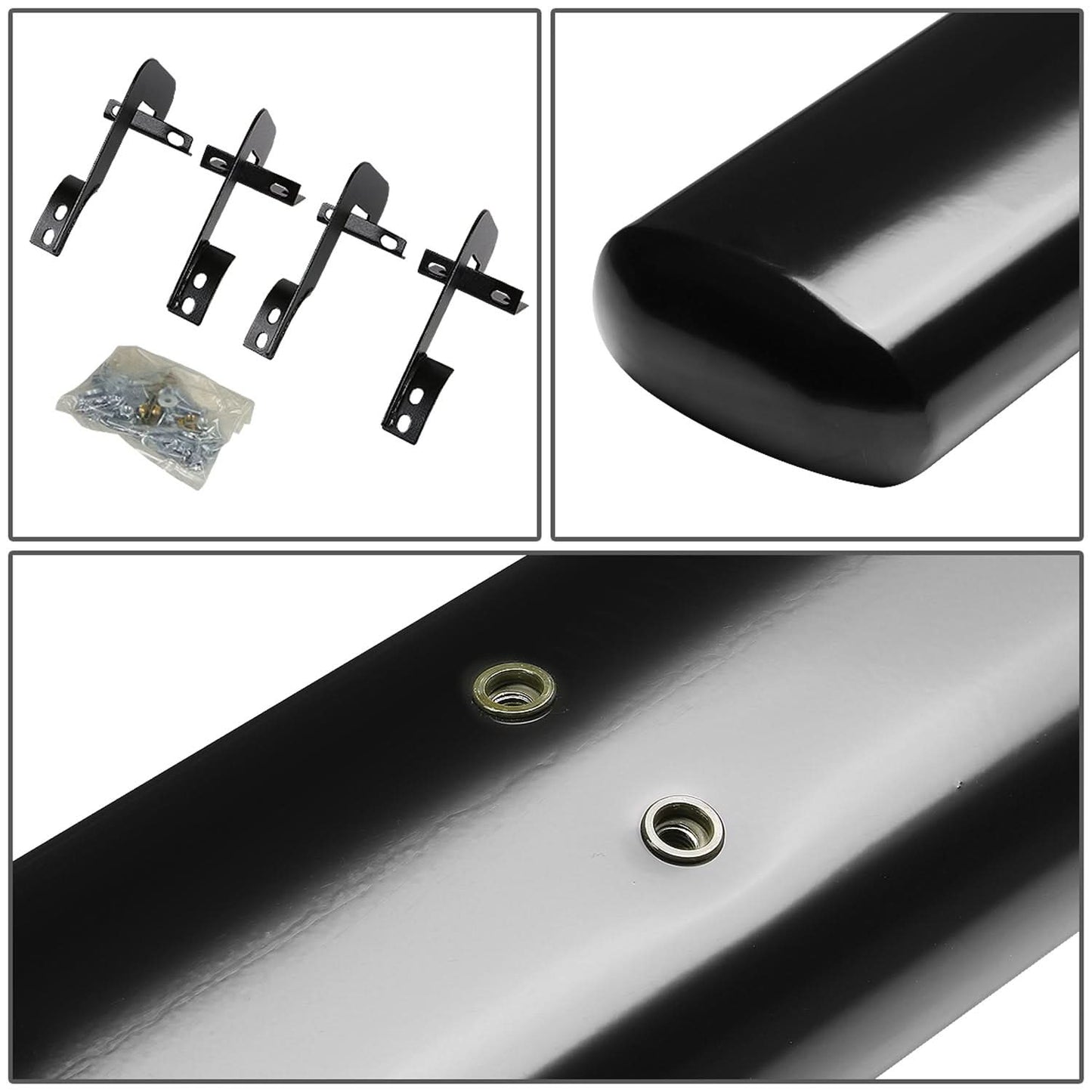 2001-2003 Ford F-150 SuperCrew 5" Oval Nerf Bars - Black