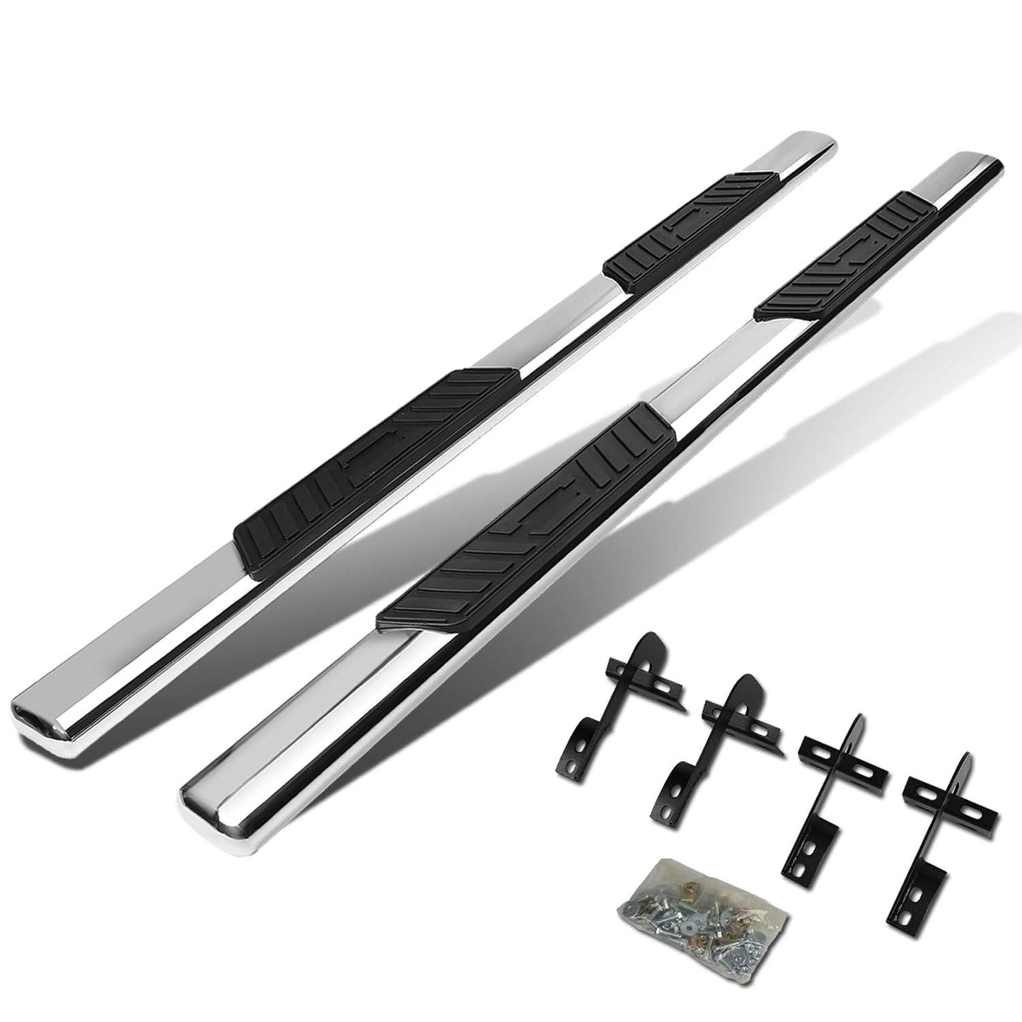 04-08 Ford F-150 / 06-08 Lincoln Mark LT 5" Oval Nerf Bars Silver