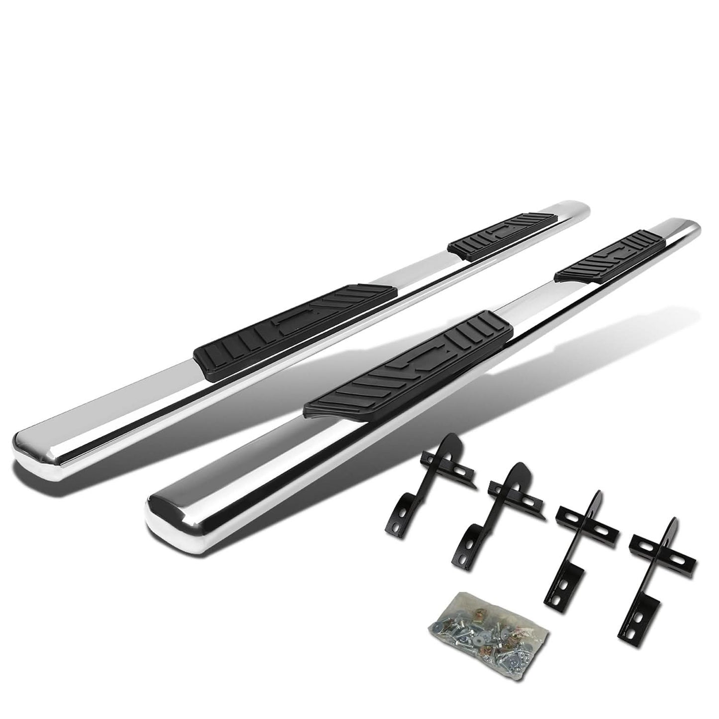04-08 Ford F-150 / 06-08 Lincoln Mark LT 5" Oval Nerf Bars Silver