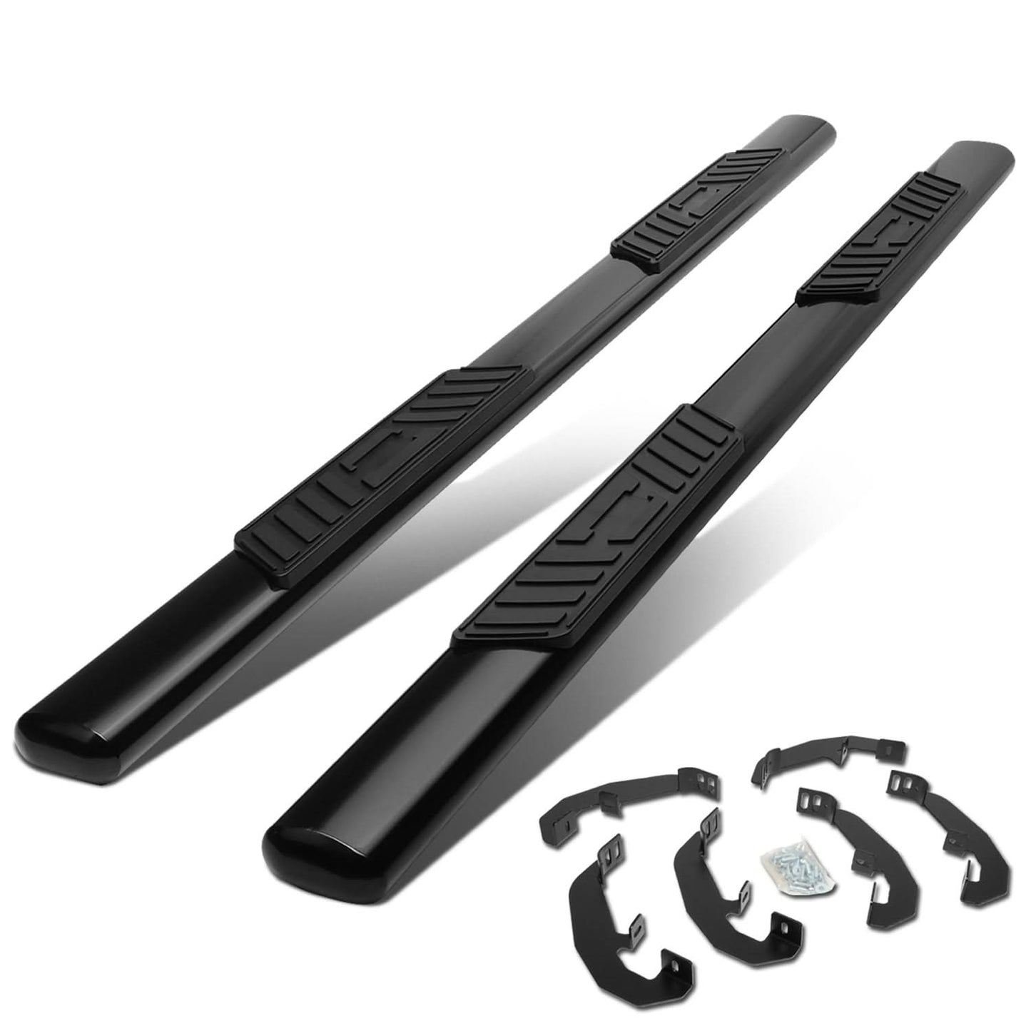 2019-2020 Chevrolet Silverado Crew Cab 5" Oval Nerf Bars - Black