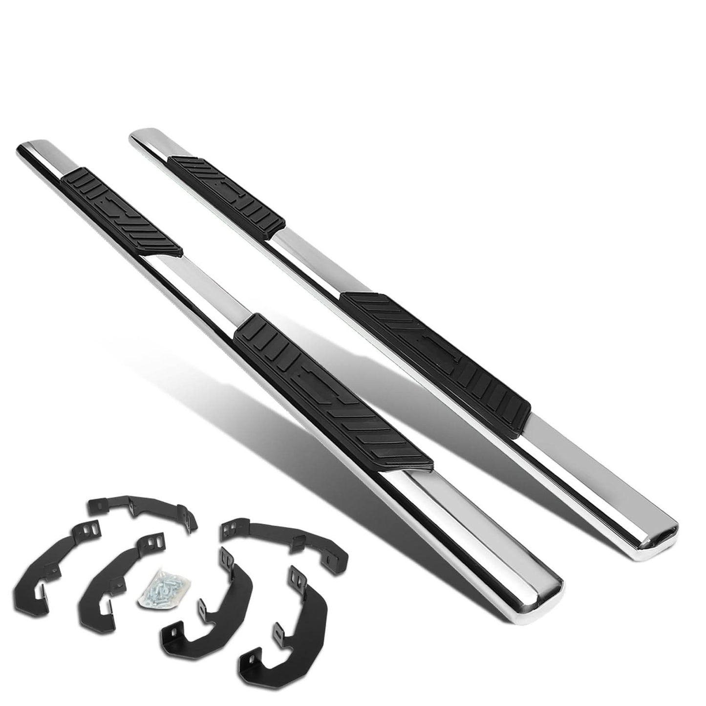 2019-2020 Chevrolet Silverado Crew Cab 5" Oval Nerf Bars Silver