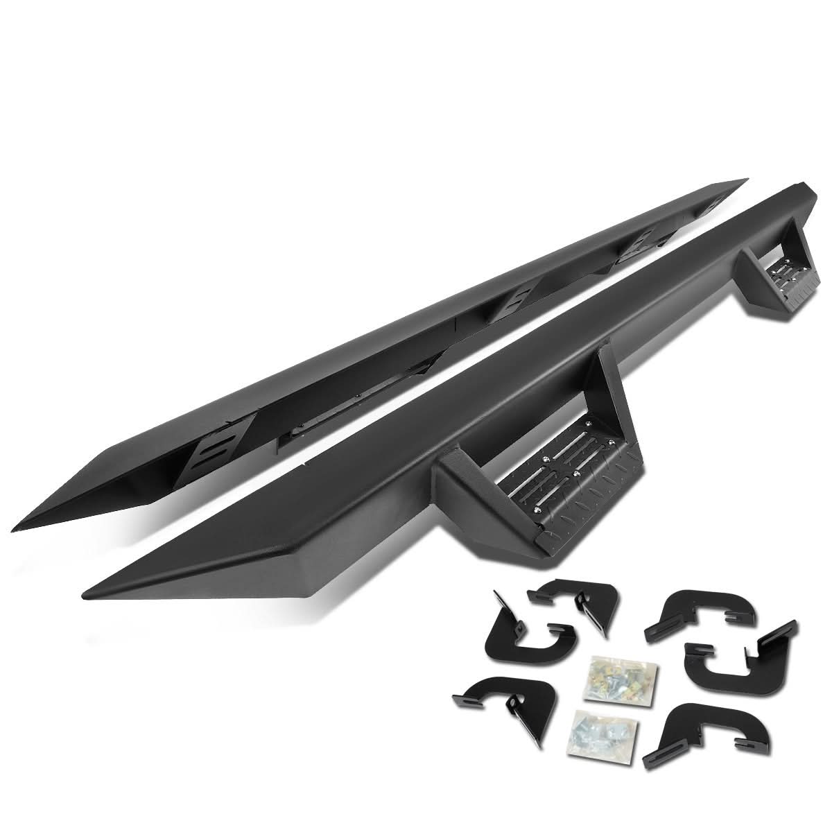 07-17 Chevrolet Silverado Extended Cab Step Down Nerf Bars - Black
