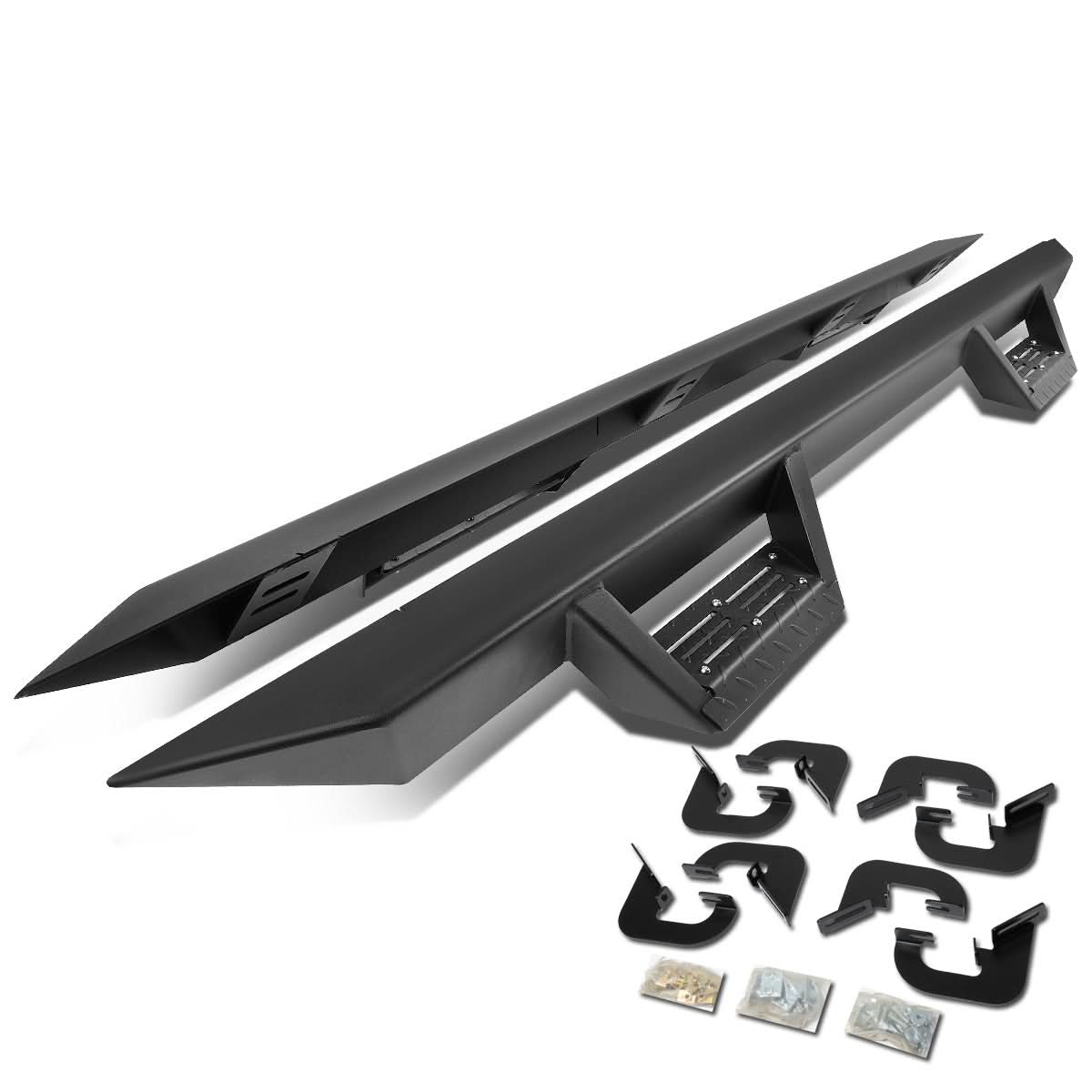 07-17 Chevrolet Silverado Crew Cab Step Down Nerf Bars - Black